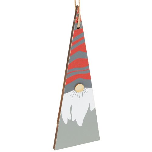 Floristik24 Gnomos navideños de madera para colgar gris rojo 15/19,5cm 8 uds