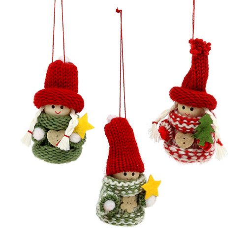 Floristik24 Weihnachtswichtel para colgar 6,5cm L15cm tipo. 3ST