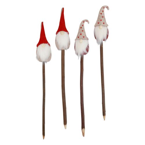 Floristik24 Gnomo navideño con estaca de jardín gnomo 48,5/50cm 4 piezas