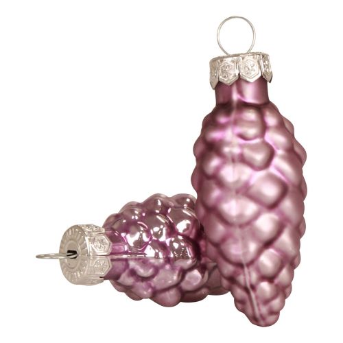 Floristik24 Conos navideños de vidrio conos de vidrio violeta Navidad 6,5 cm 10 piezas