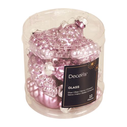 Floristik24 Conos navideños de vidrio conos de vidrio violeta Navidad 6,5 cm 10 piezas