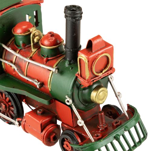 Artículo Tren navideño locomotora decorativa de metal rojo con árbol de Navidad 20cm