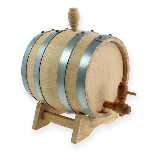 Floristik24 Barril de madera, barril de vino con soporte 5 litros