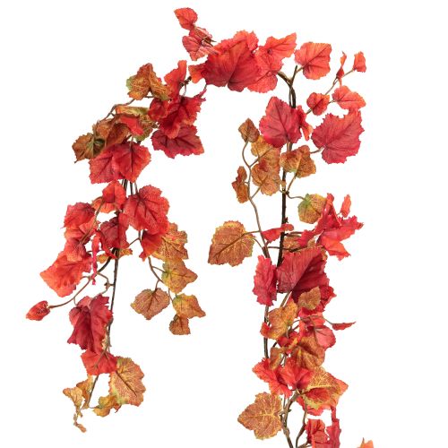 Floristik24 Guirnalda de hojas de parra artificial decoración otoñal roja 200cm