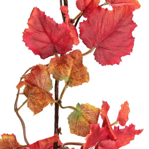 Artículo Guirnalda de hojas de parra artificial decoración otoñal roja 200cm