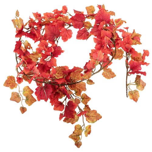 Artículo Guirnalda de hojas de parra artificial decoración otoñal roja 200cm