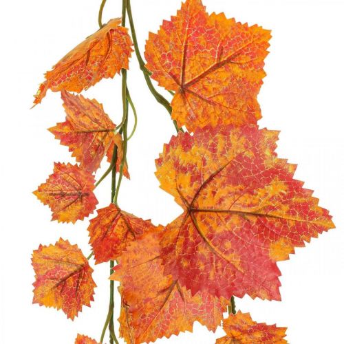 Artículo Guirnalda de hojas de parra guirnalda de hojas rojo naranja otoño L210cm