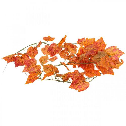 Floristik24 Guirnalda de hojas de parra guirnalda de hojas rojo naranja otoño L210cm