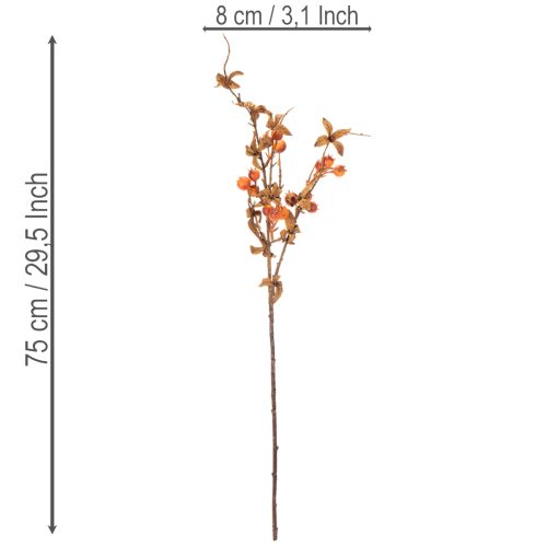 Rama artificial de espino blanco, decoración otoñal, 75 cm. | Floristik24.es