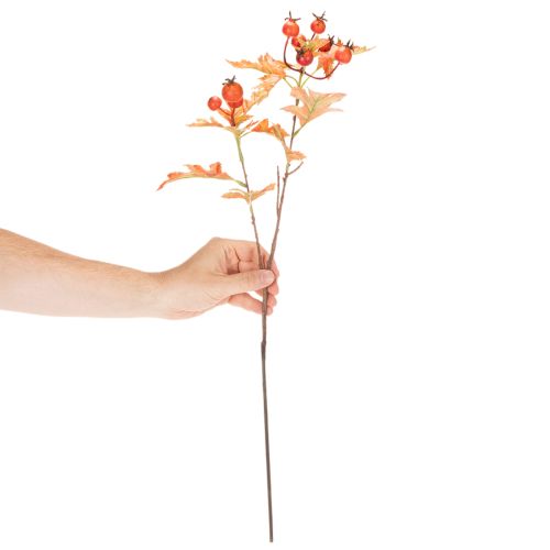 Rama artificial de espino blanco con hojas y bayas, 62 cm. | Floristik24.es