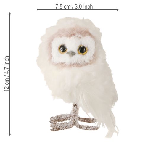 Artículo Decoración de búho blanco para colgar pollitos de búho blanco 12 cm 2 piezas