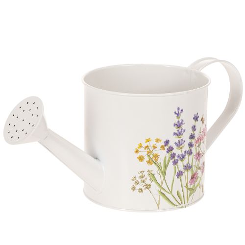 Regadera de metal blanco con motivo floral, 13,5 cm, maceta decorativa. comprar | Floristik24.es