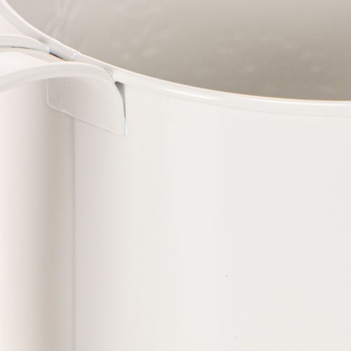 Regadera de metal blanco con motivo floral, 13,5 cm, maceta decorativa. | Floristik24.es