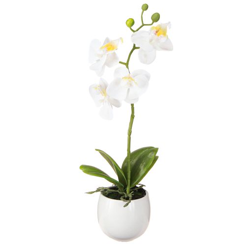 Orquídea blanca artificial en maceta Phalaenopsis H33cm