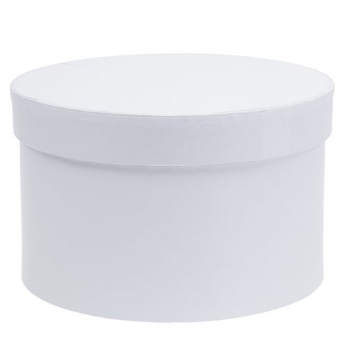Floristik24 Jardinera Flowerbox blanca redonda Ø14cm - Ø16cm 2pcs