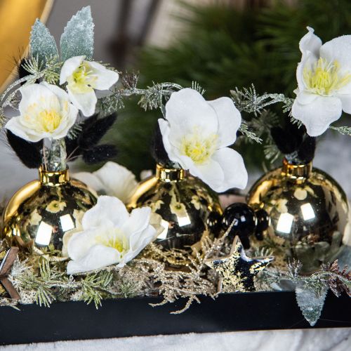 Floristik24 Rosas navideñas blancas flores artificiales navideñas esmeriladas L40cm