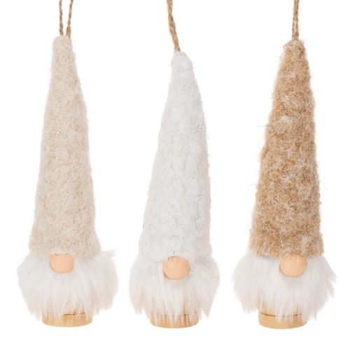 Figura decorativa de gnomo con barba para colgar, 17 cm, 6 piezas comprar | Floristik24.es