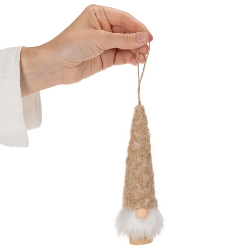 Figura decorativa de gnomo con barba para colgar, 17 cm, 6 piezas | Floristik24.es