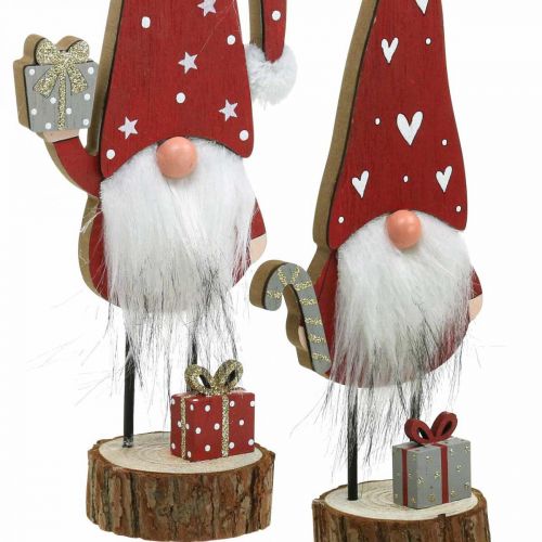 Floristik24 Gnomo de madera decoración gnomo navideño Al. 26/30 cm 2 uds.