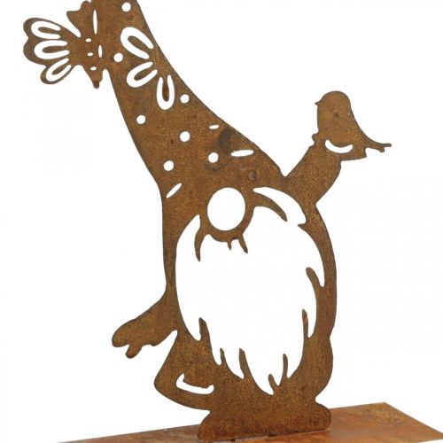 Floristik24 Gnomo decorativo de pátina Soporte decorativo de metal Al. 39 cm