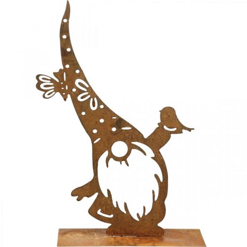 Floristik24 Gnomo decorativo de pátina Soporte decorativo de metal Al. 39 cm