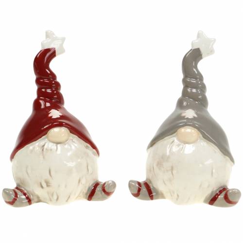 Floristik24 Decoración navideña figura decorativa duende de cerámica 10cm 2pcs