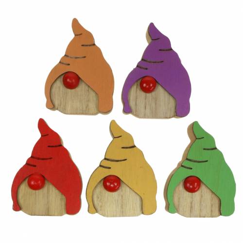 Floristik24 Gnomo madera 6,5x9cm 10 piezas surtidas