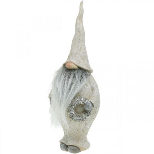 Artículo Elfo decorativo con barba y corona Elfo navideño 14x×12×36cm