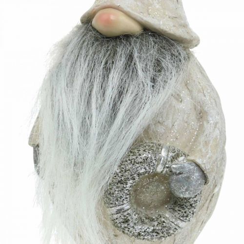 Artículo Elfo decorativo con barba y corona Elfo navideño 14x×12×36cm