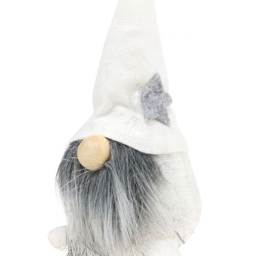 Artículo Duendes navideños con barba blanco, gris 12cm 4 piezas