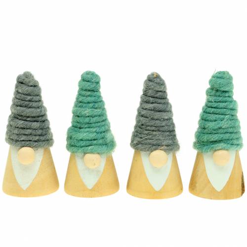Floristik24 Decoración navideña figura de madera gnomo con gorro de lana 7cm 8pcs
