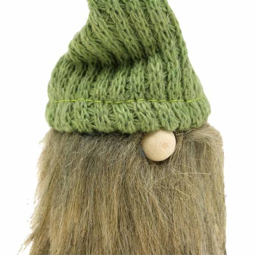 Floristik24 Gnomo con gorro de lana verde 21cm 2pcs