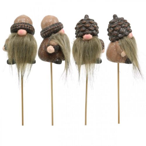 Floristik24 Conos y bellotas de cerámica Imp palo decorativo 8/8.5cm 4uds