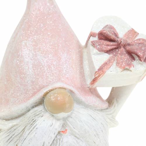 Floristik24 Decoración navideña gnomo rosa / blanco 11,5cm 2 piezas