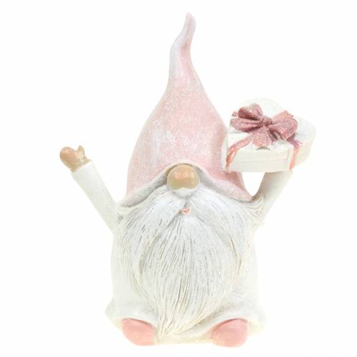 Floristik24 Decoración navideña gnomo rosa / blanco 11,5cm 2 piezas
