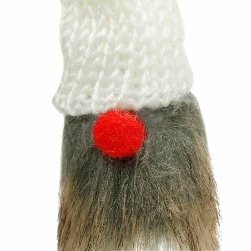 Artículo Gnomo para pegar con gorro de punto rojo, blanco, gris 11–13cm L34–35.5cm 12 piezas