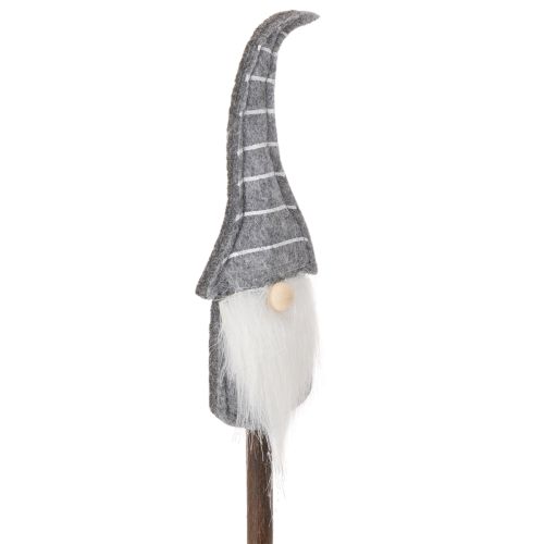 Figura decorativa de gnomo con sombrero a rayas sobre palo de madera, 46 cm, 6 piezas | Floristik24.es