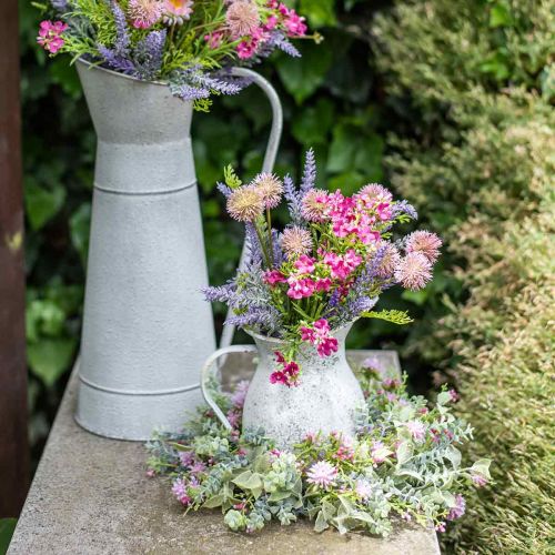 Floristik24 Corona de pradera flocada de trébol rosa, verde Ø30cm