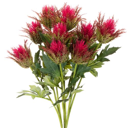 Rama de cardo rojo artificial para decoración, 67 cm, 3 piezas