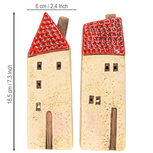 Artículo Farol de Adviento de cerámica para decoración de otoño (alto 18/18,5 cm, 2 unidades)