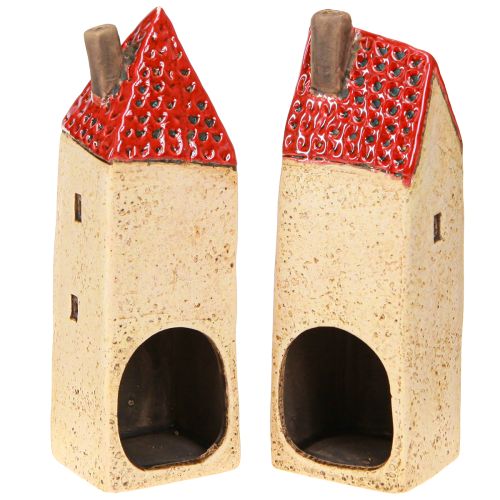 Artículo Farol de Adviento de cerámica para decoración de otoño (alto 18/18,5 cm, 2 unidades)