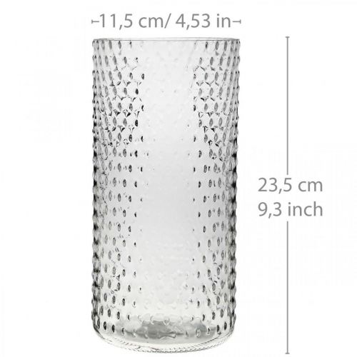 Artículo Florero, jarrón de cristal, vela de cristal, farol de cristal Ø11,5cm H23,5cm
