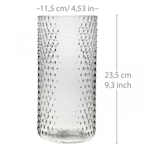 Artículo Florero, jarrón de cristal, vaso para velas, farol de cristal Ø11,5cm H23,5cm