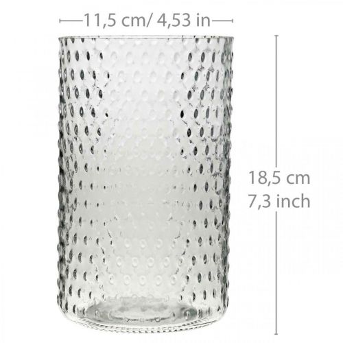 Floristik24 Florero, florero de cristal, vela de cristal, farol de cristal Ø11,5cm H18,5cm