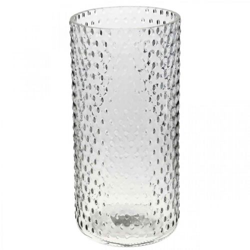 Florero, jarrón de cristal, vaso para velas, farol de cristal Ø11,5cm H23,5cm