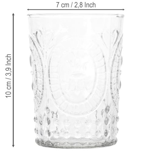 Farol de cristal tipo huracán, portavelas, portavelas para velas pequeñas, cristal Ø7,5cm H10cm | Floristik24.es