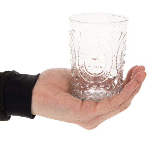Farol de cristal tipo huracán, portavelas, portavelas para velas pequeñas, cristal Ø7,5cm H10cm | Floristik24.es