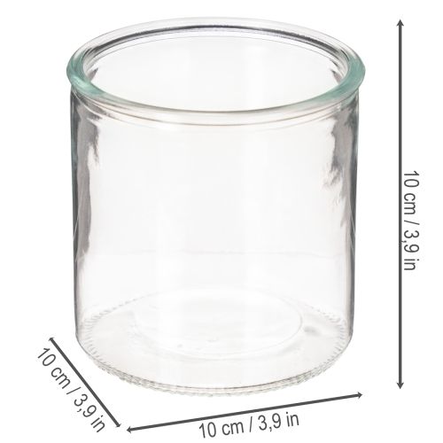 Jarrón cilíndrico de cristal, transparente, versátil, 10 cm, 3 piezas | Floristik24.es
