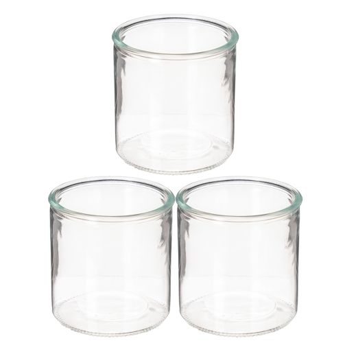 Jarrón cilíndrico de cristal, transparente, versátil, 10 cm, 3 piezas | Floristik24.es