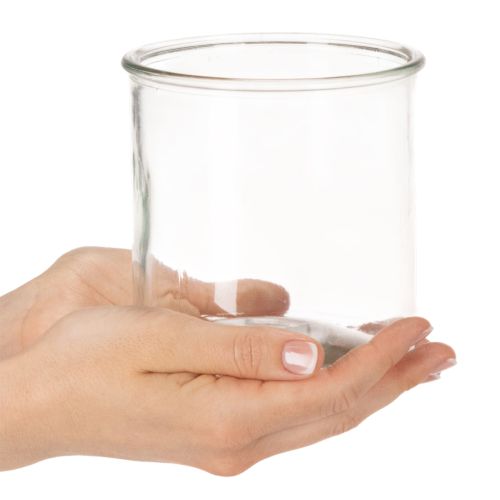 Portavelas de cristal redondo, cristal transparente, versátil, 12 cm, 2 unidades | Floristik24.es